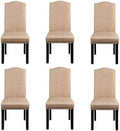 Upholstered Dining Chairs with Rubber Wood Legs and Nailhead Trim Set of 6 E42406