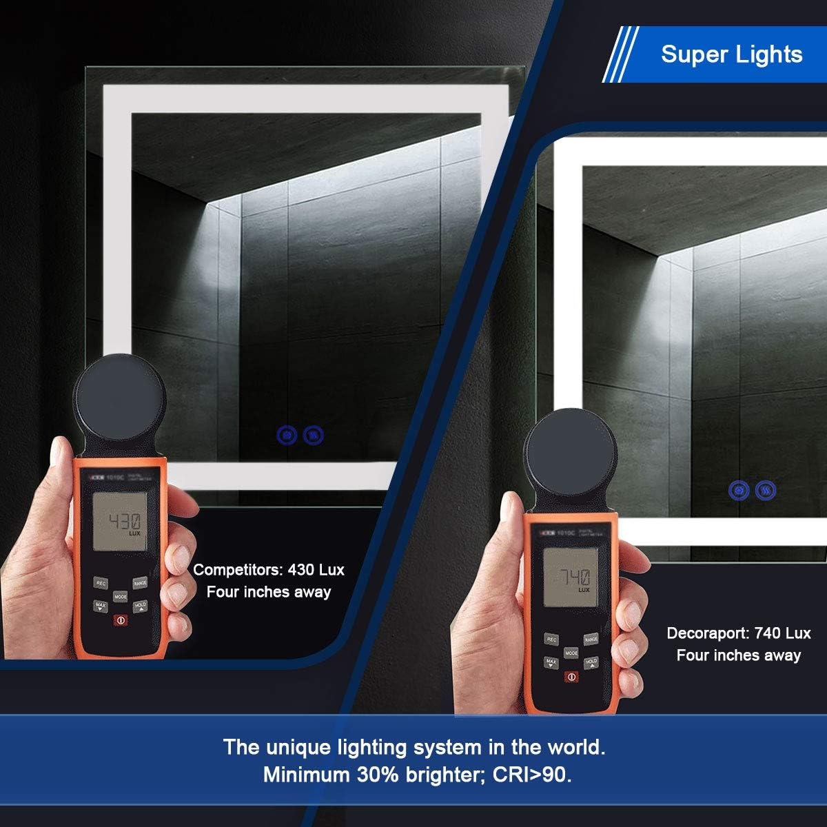 60 x 36 Inch Illuminated LED Bathroom Mirror with Smart Button, Anti Fog, Dimmable, Bluetooth Speakers W399099