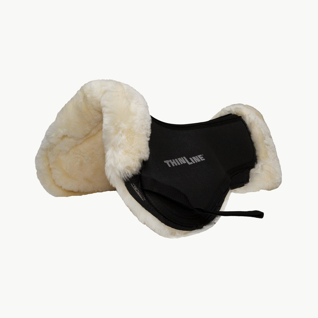 Black Large Sheepskin Half Saddle Pad K2930