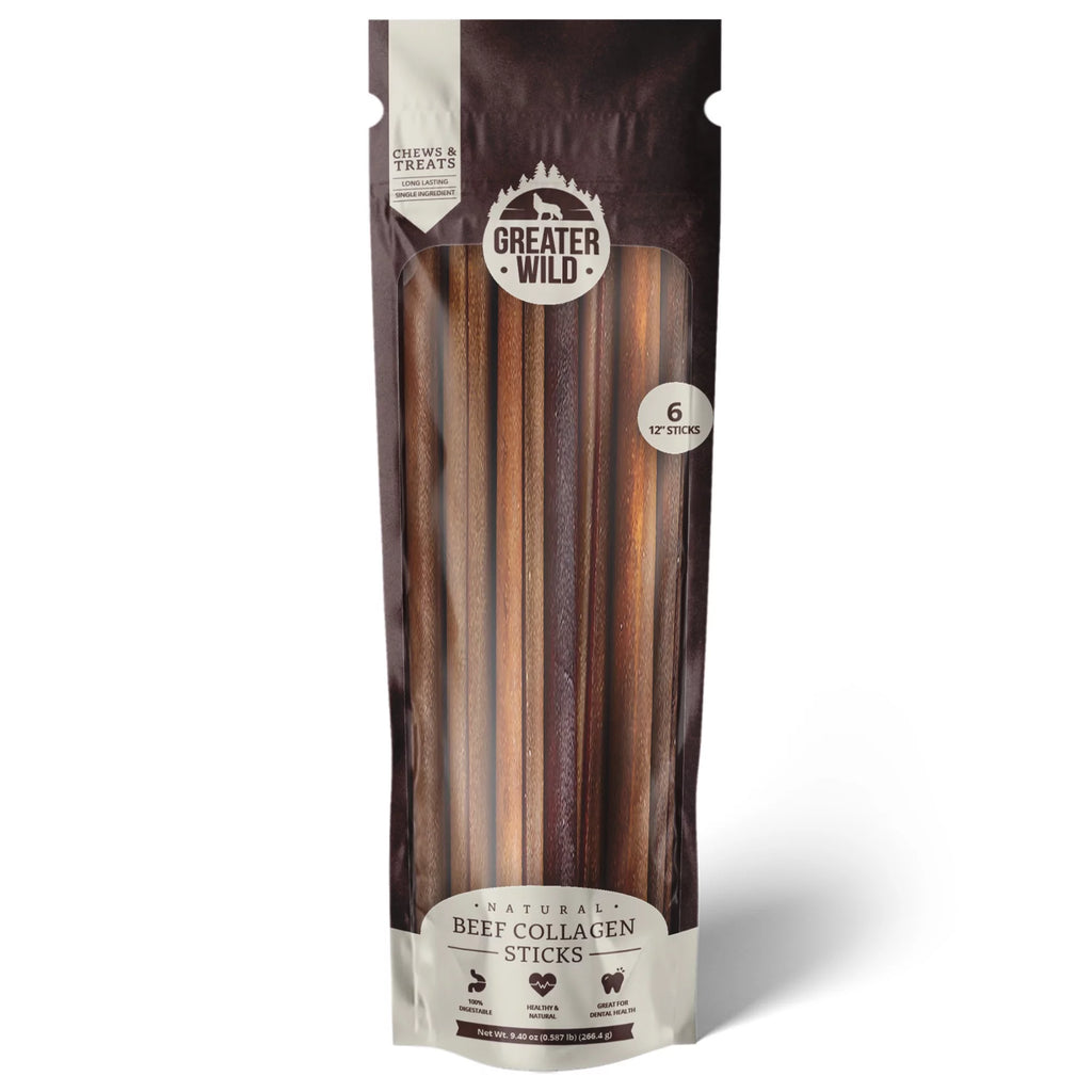 12" Beef Collagen Sticks Dog Treats - 6 Sticks E1790