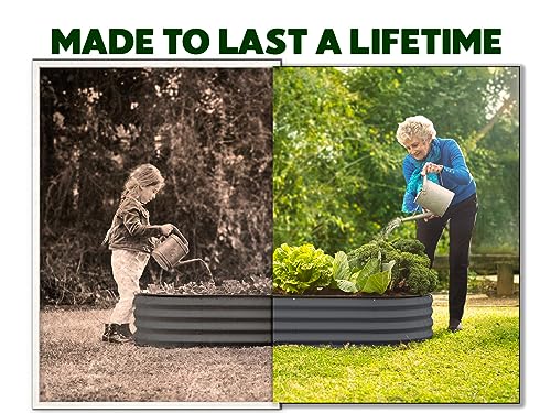 Gray 6×3×1ft Galvanized Metal Raised Garden Bed I12244