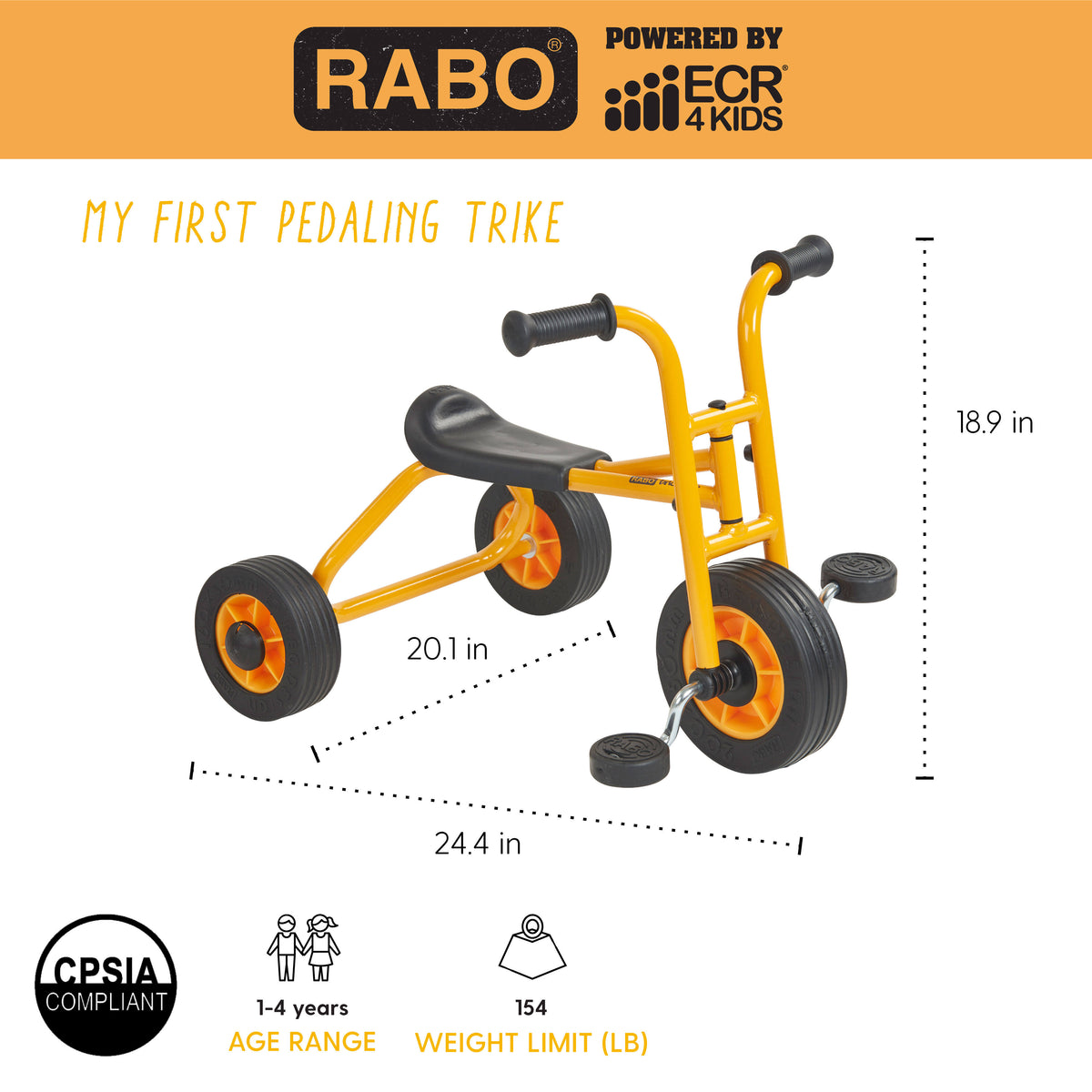 Yellow Pedaling Trike Q3639