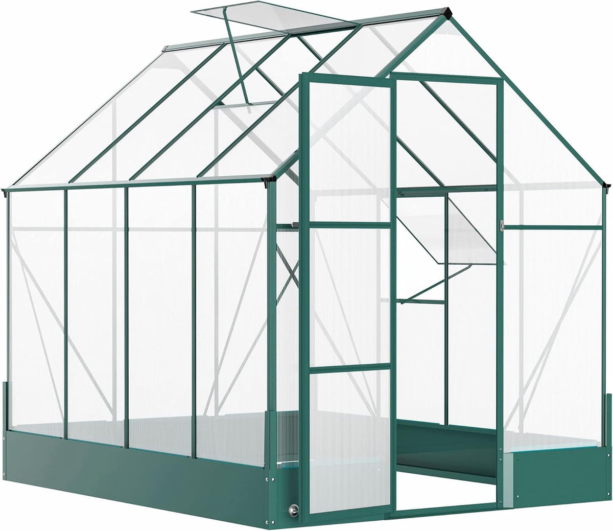 6' x 8' x 7' Walk-in Polycarbonate Greenhouse Y63128