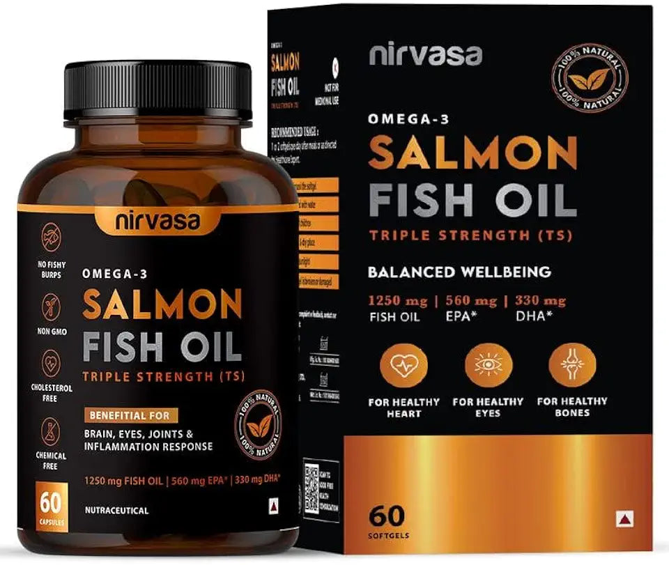 Omega 3 Salmon Fish Oil Softgel Capsules 1250mg L159