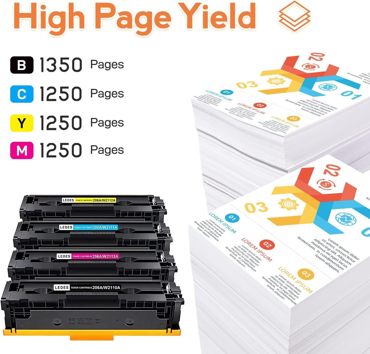 Compatible Toner Cartridge Replacement 4-Pack C526308
