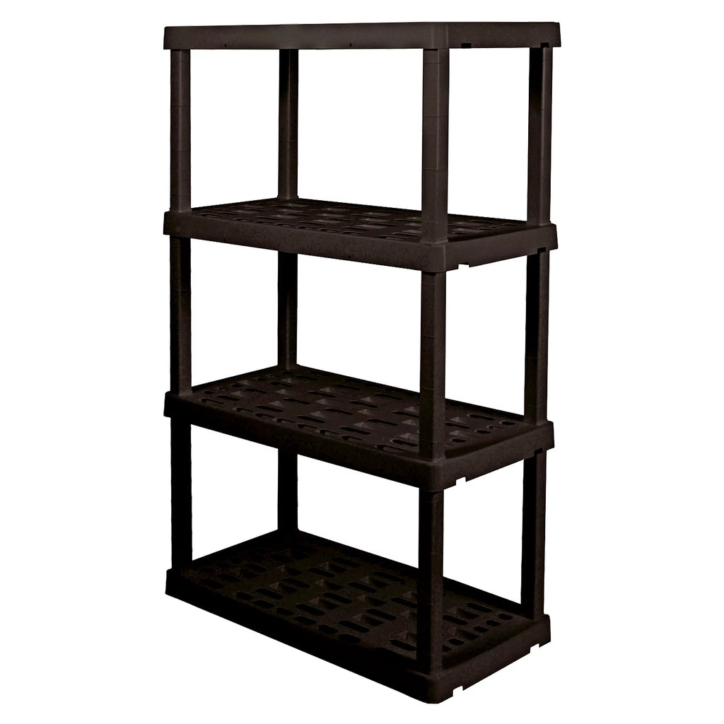 4-Tier Black Plastic Storage Unit R683516