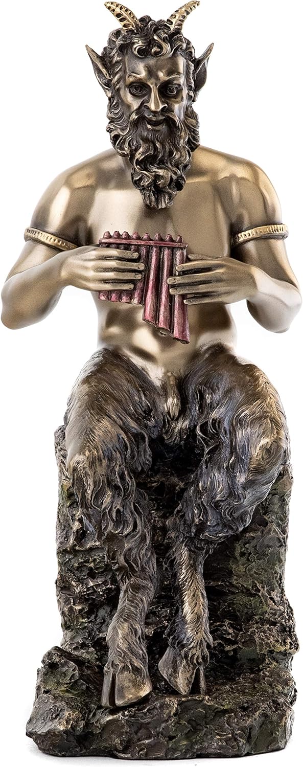 Pan the Faun Statue, 9.5-Inch Cold Cast Bronze Figurine S4491