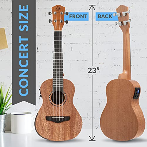 23" Acoustic Electric Mahogany Tenor Ukulele with Detachable Strap A61358