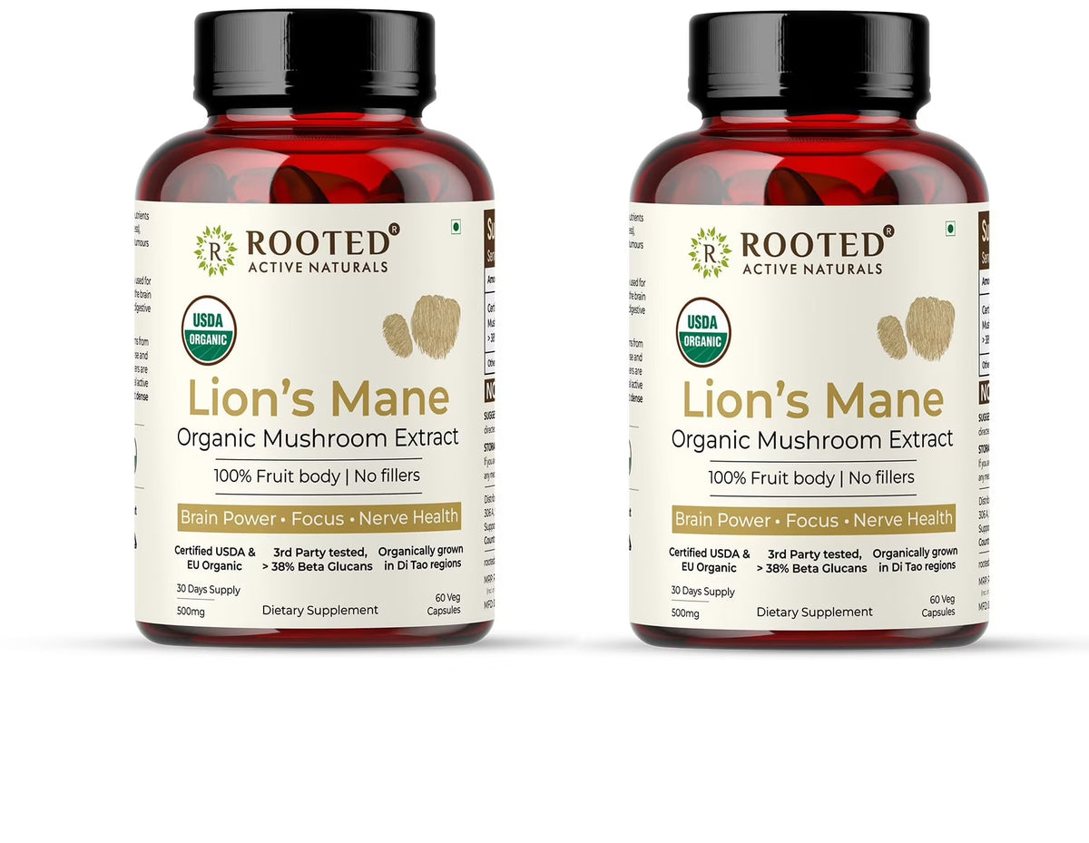 Usda Organic Lions Mane Mushroom Extract Capsules 60 Capsule 2 Pack T8594