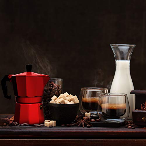 Aluminum Moka Pot Coffee Maker with Coffee Mug, 3 Espresso Cup 5 oz A4455