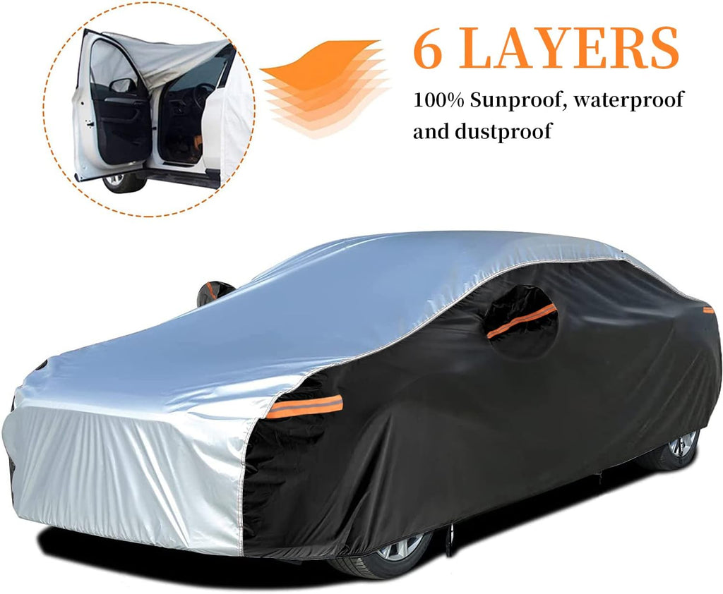 Sedan Car Cover with Zipper Door E186