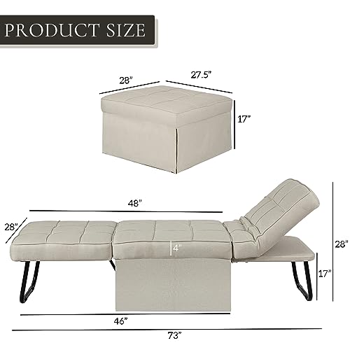 Dark Gray Folding Sleeper Sofa Chair H6356