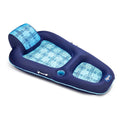 Blue Water Recliner Lounge Pool Float Chair with Headrest N167359