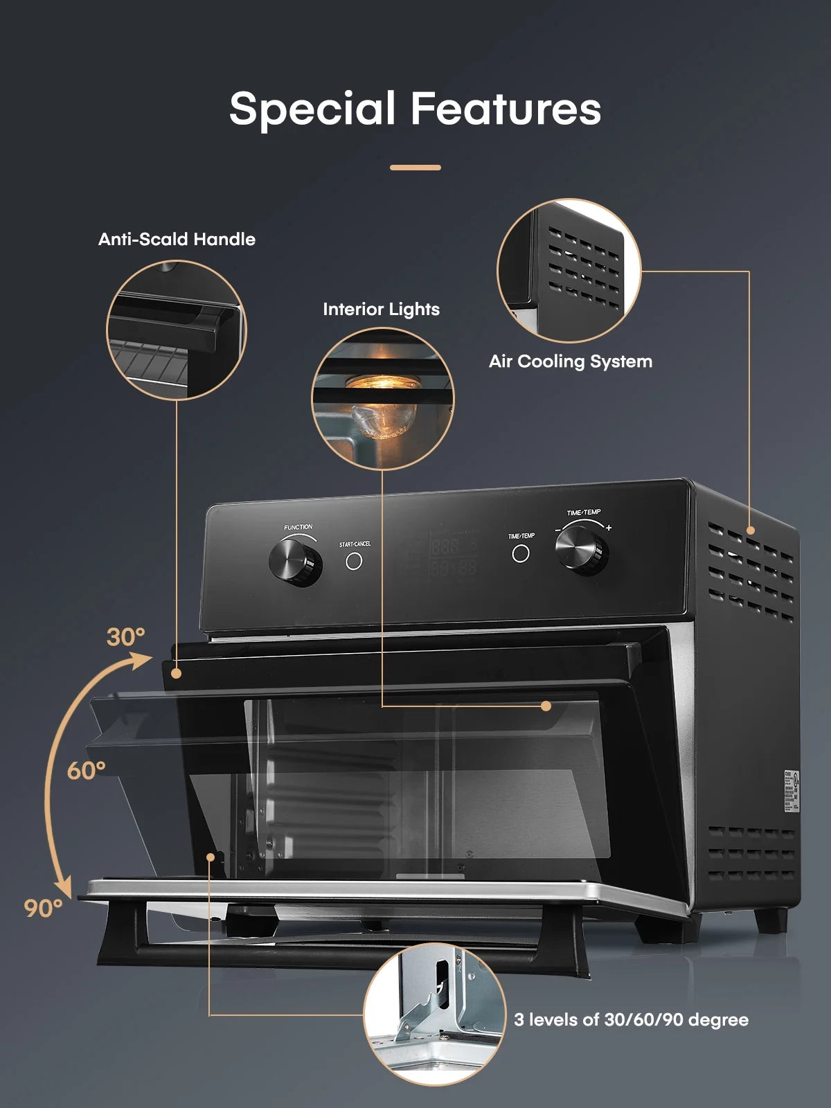 20QT Convection Air Fryer Toaster Oven Combo Y46371