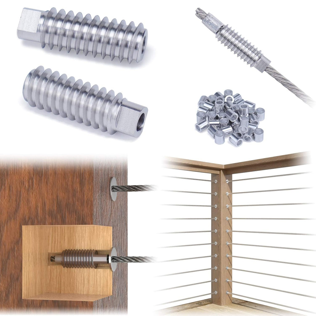 20Pack 1/8 Invisible Cable Railing Kit T316 Stainless Steel U64060