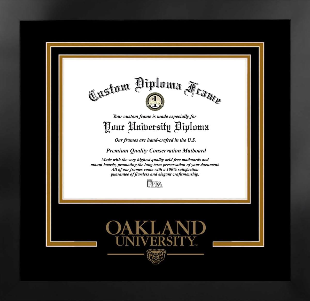 Oakland University Spirit Diploma Black Frame F424327