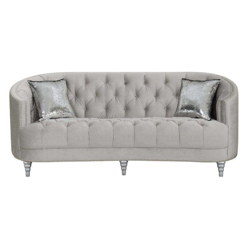 Grey 2-piece Tufted Living Room Set O171538
