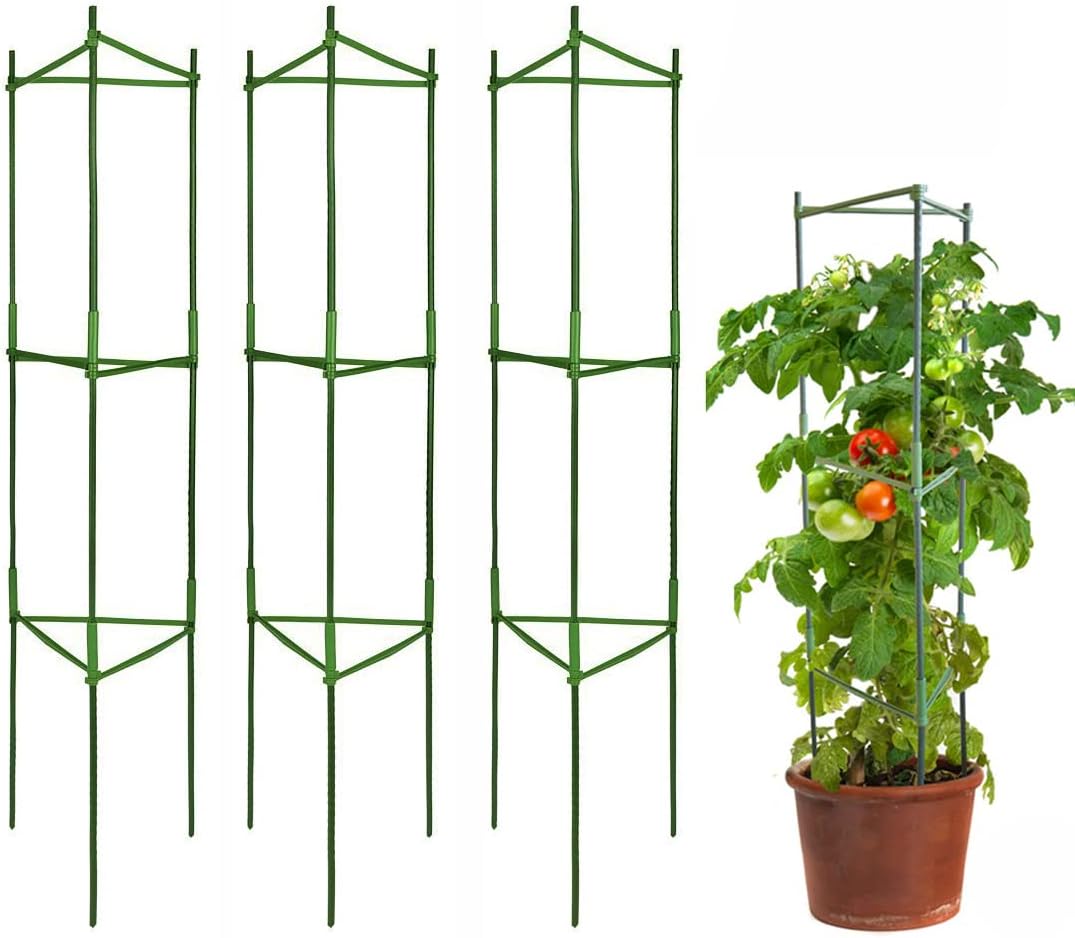 Tomato Cages Plant Supports with 9Pcs Clips Pack of 2 W981457