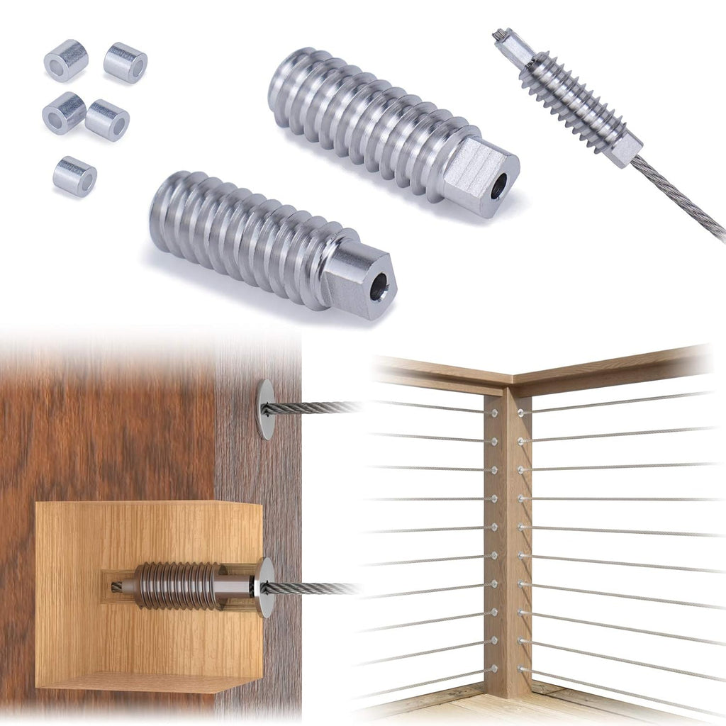 20Pack 1/8 Invisible Cable Railing Kit T316 Stainless Steel U64060