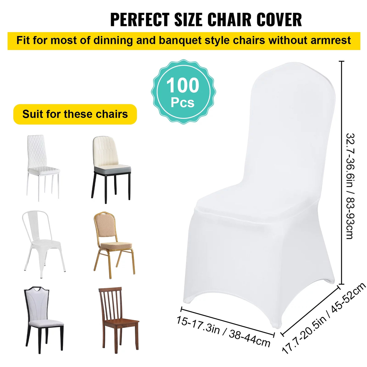 White Spandex Chair Covers 100 PCS Q799866