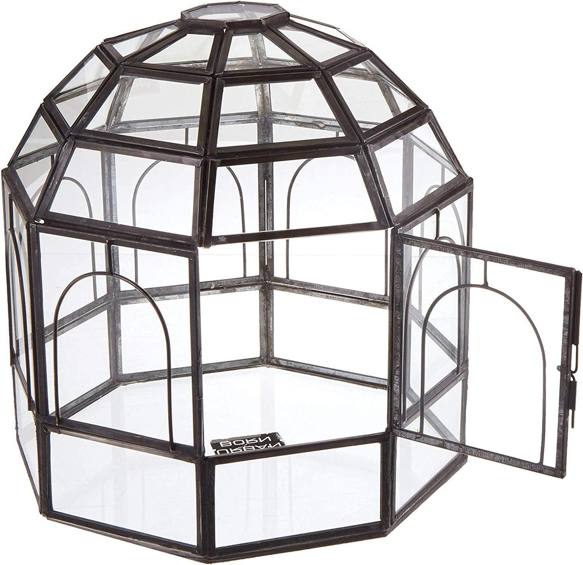Large Glass Terrarium 10 x 9 x 9 Brass T216