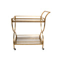 Gold Metal 2-Tier Rolling Bar Cart H912264