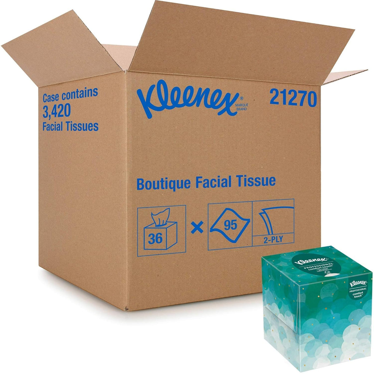 36 Boxes/Case 95 Tissues/Box Facial Tissue Cube F7193