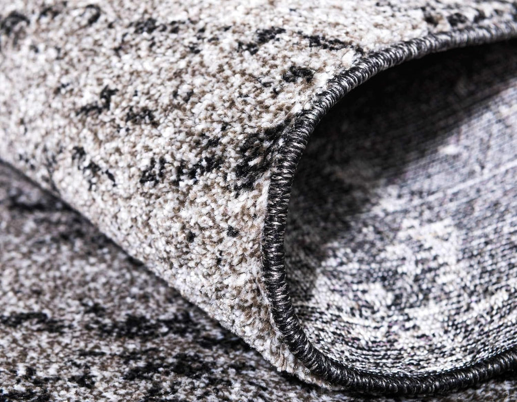 Dark Gray/Ivory 6' 1" x 9' Rectangle Area Rug X6759