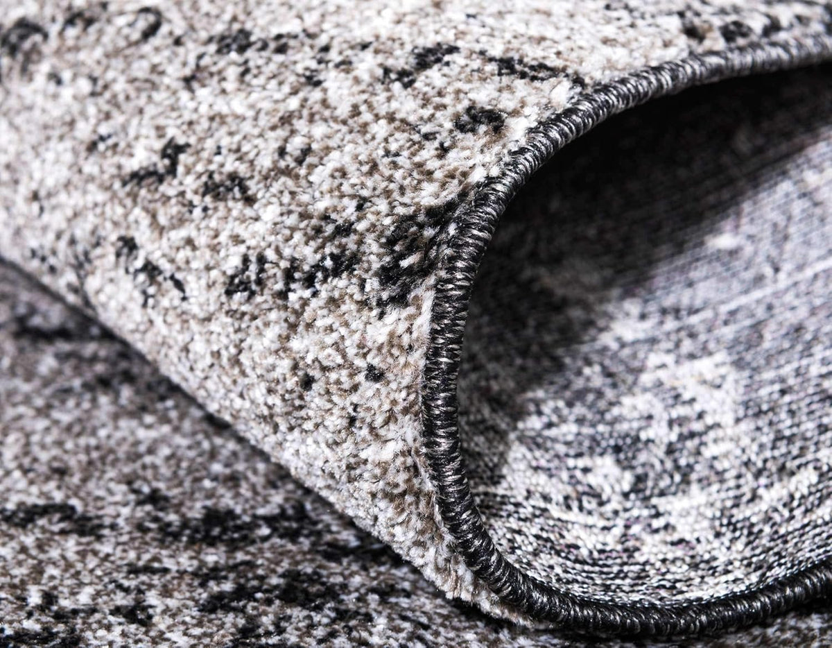 Dark Gray/Ivory 6' 1" x 9' Rectangle Area Rug X6759