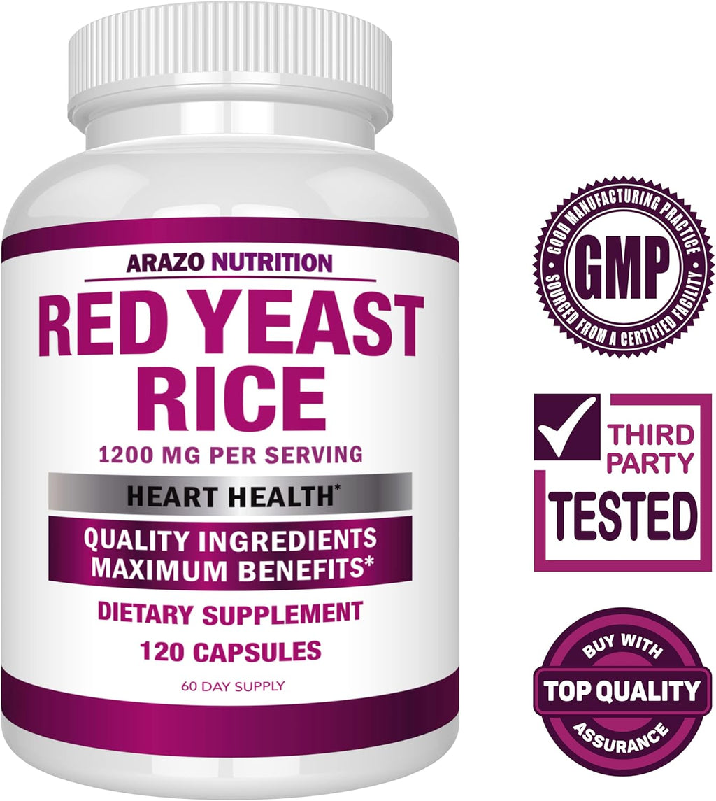 Red Yeast Rice Extract 1200 MG Vegetarian 120 Capsules M252825