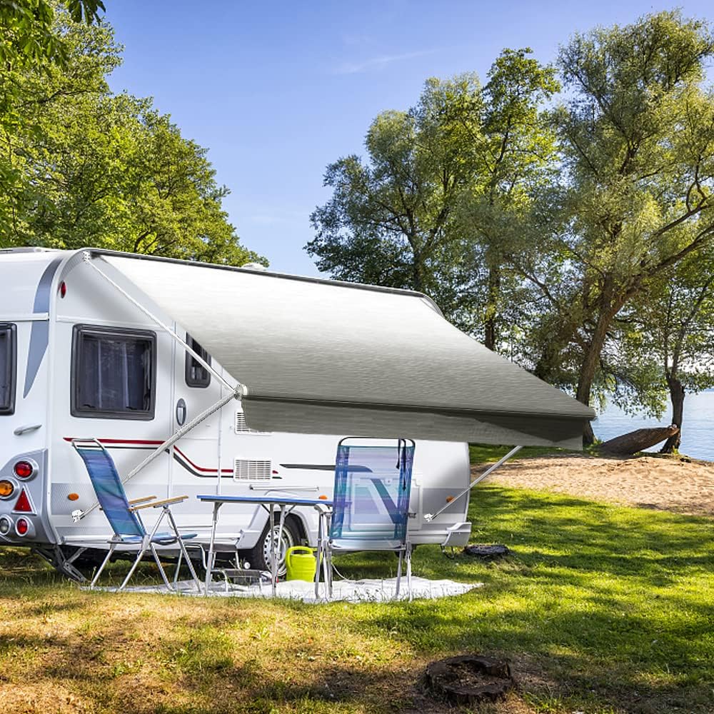 19' Ocean Blue Vinyl RV Awning Fabric Replacement W9662