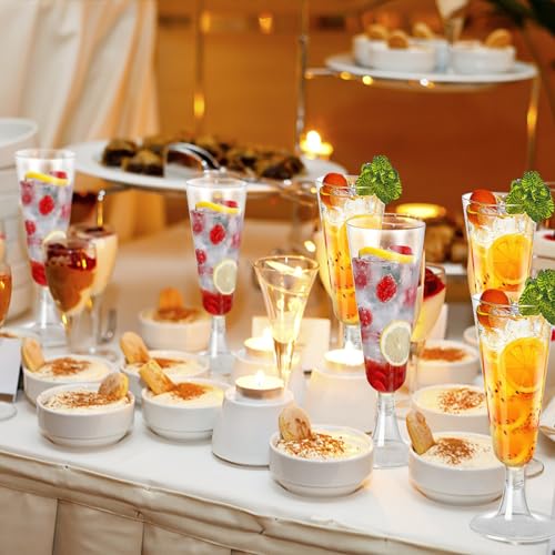 40 Pcs Gold Glitter Plastic Champagne Flutes U720514