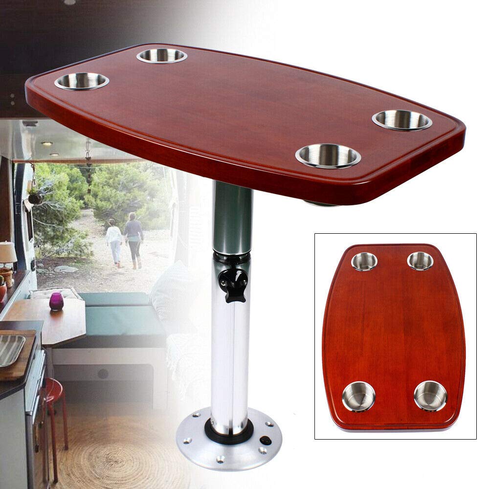 Adjustable Pedestal Table with 4 Cup Holders H100