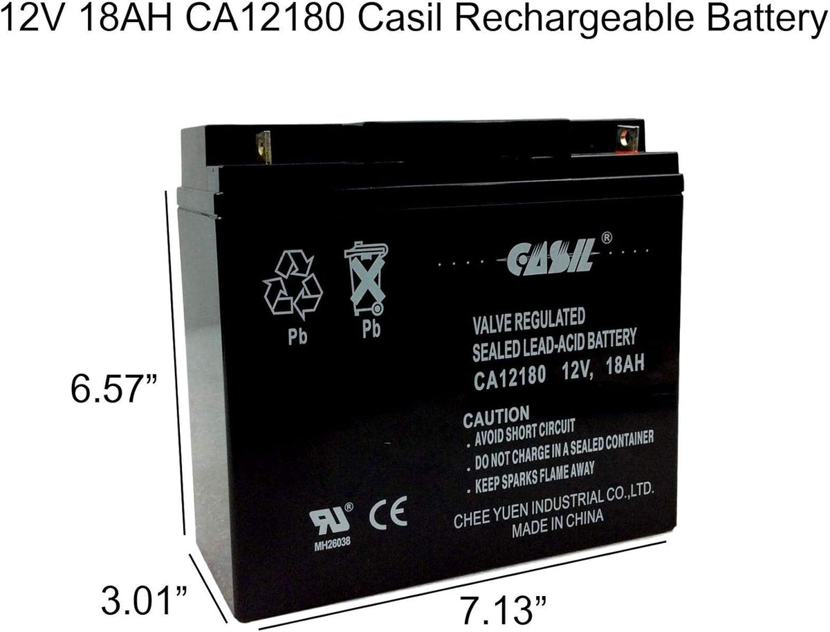 12v 18ah AGM Rechargeable Deep Cycle Battery Pack of 2 A829209