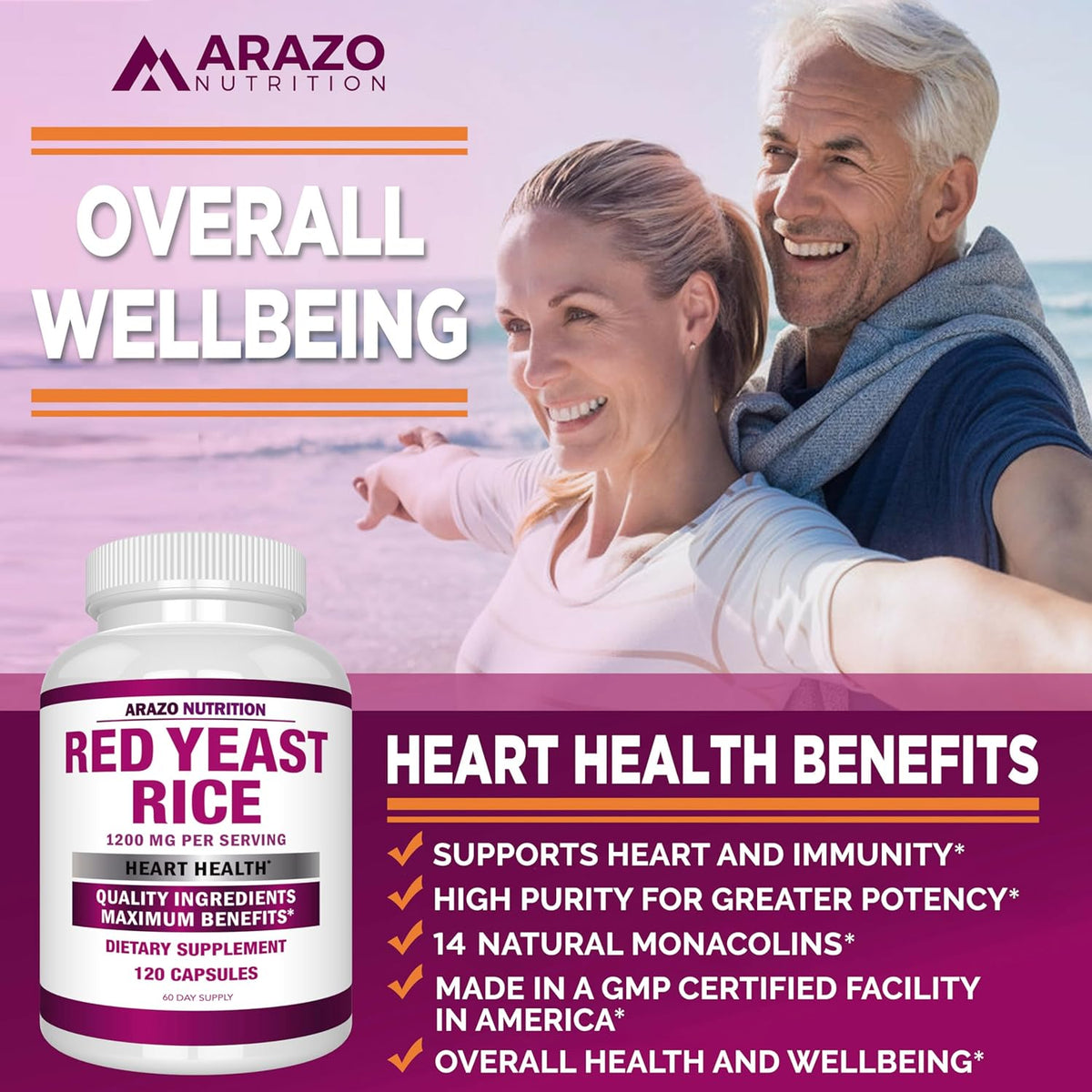 Red Yeast Rice Extract 1200 MG Vegetarian 120 Capsules M252825