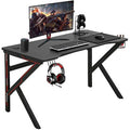 Black Ergonomic Carbon Fiber Gaming Desk with Cup Holder O7655
