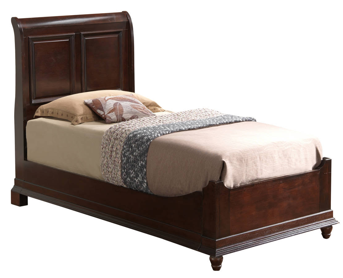 Twin Sleigh Bed in Cappuccino F54660