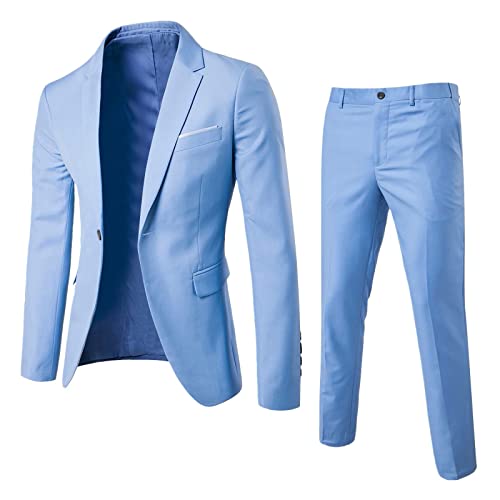 Men’s Blazer Set Slim 2 Piece Suit Set Plus Size Suit Jacket and Dress Pants Sets D87128