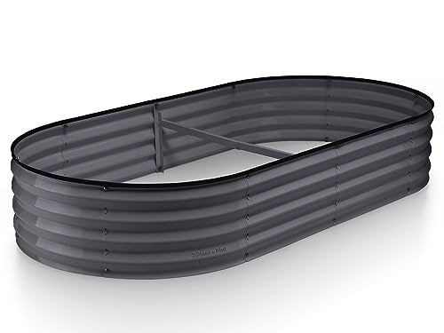 Gray 6×3×1ft Galvanized Metal Raised Garden Bed I12244