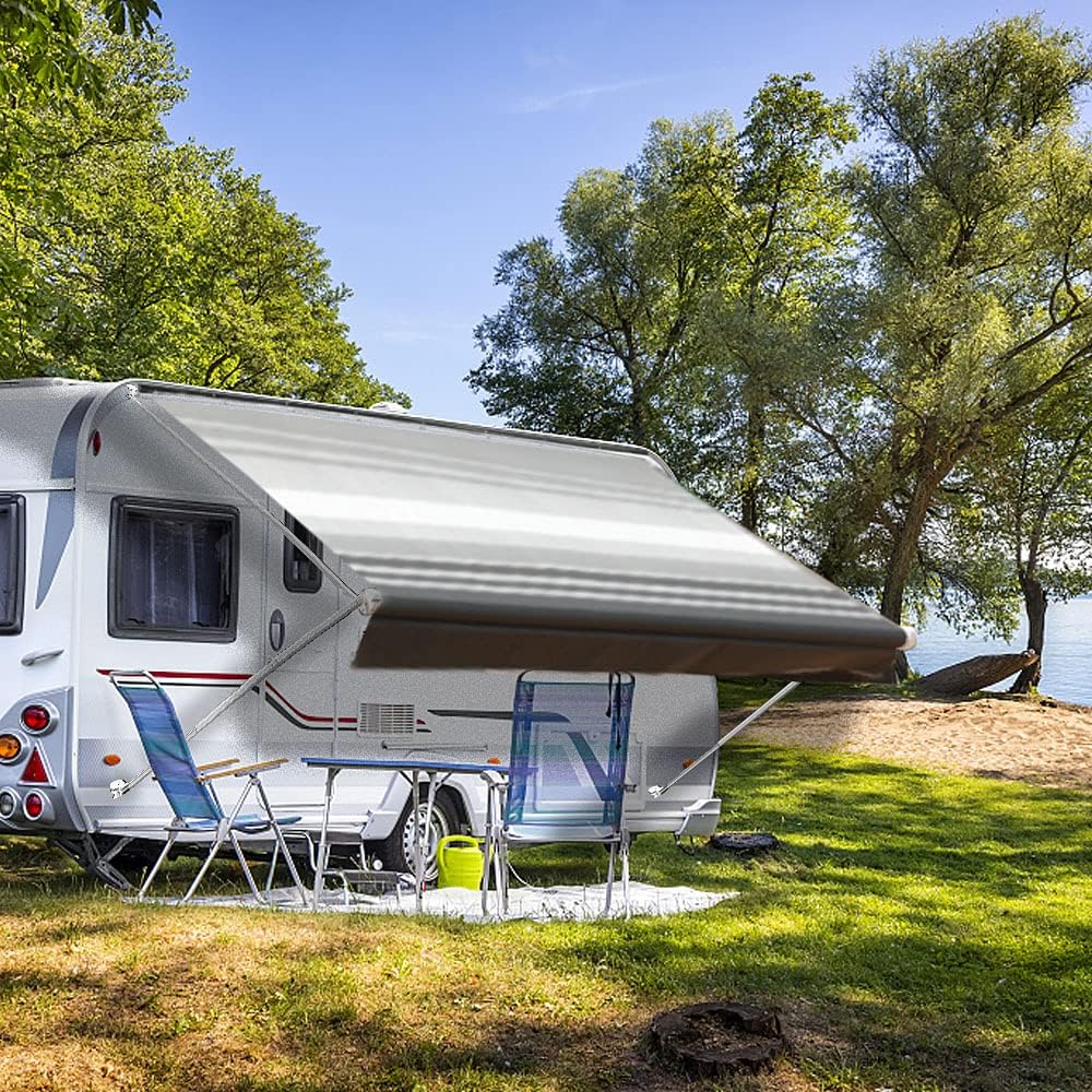 19' Ocean Blue Vinyl RV Awning Fabric Replacement W9662