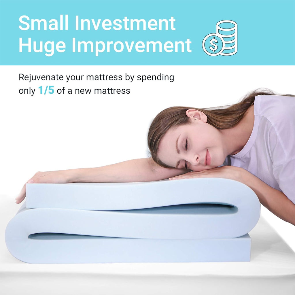 2.5 Inch California King Gel Infused Memory Foam Mattress Topper Pack of 2 H343
