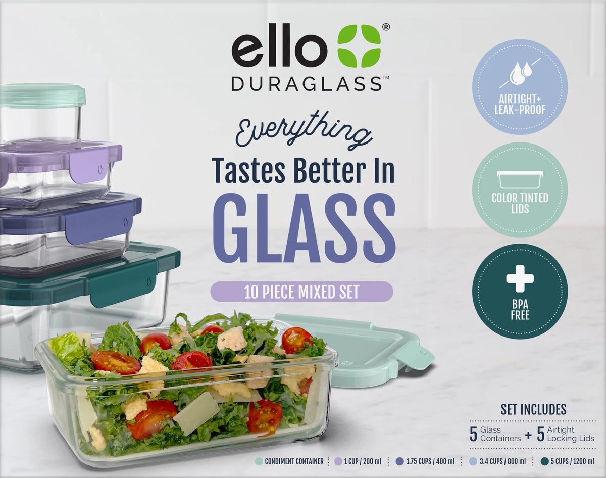 10 Piece Glass Food Storage Containers with Lids I9087