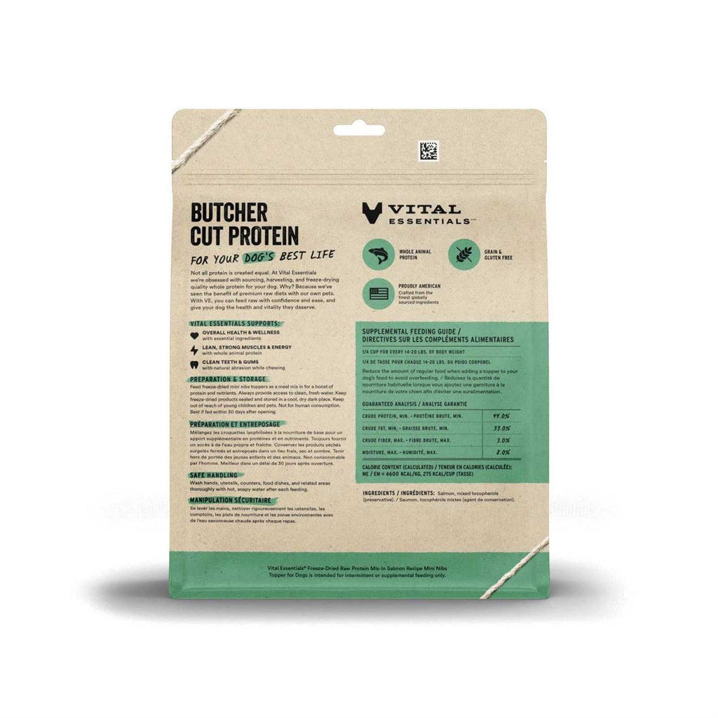 Freeze Dried Raw Salmon Recipe Mini Nibs Topper for Dogs B877138