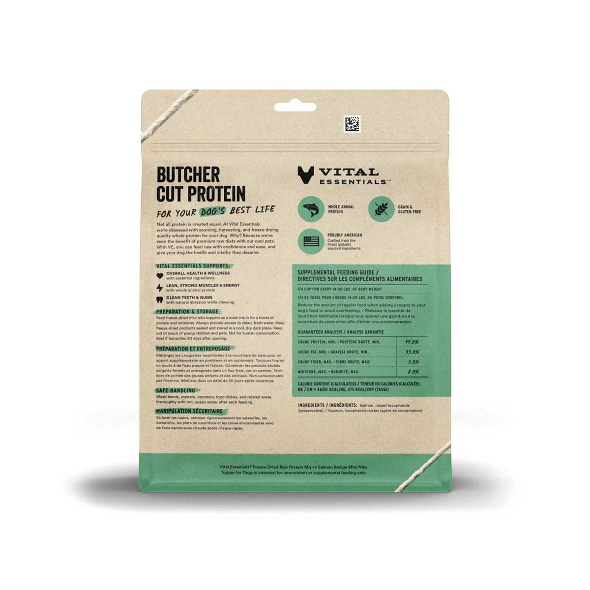 Freeze Dried Raw Salmon Recipe Mini Nibs Topper for Dogs B877138