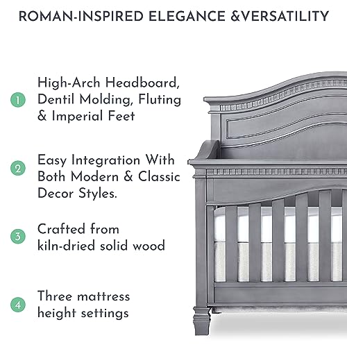 Antique Brown 5 in 1 Convertible Crib W546678