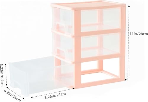 White Plastic 3 Drawer Desktop Organizer U336471