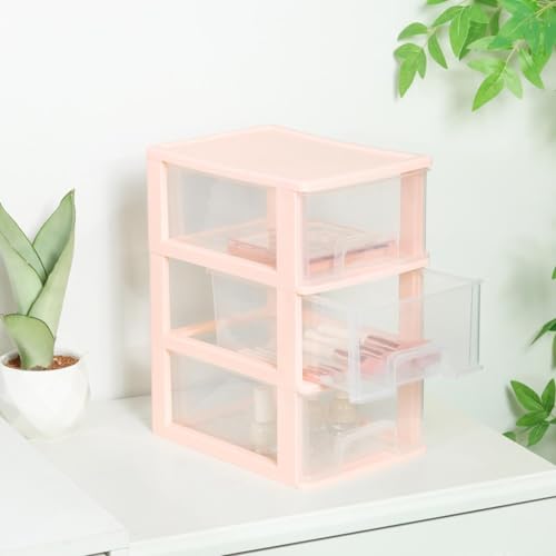 White Plastic 3 Drawer Desktop Organizer U336471