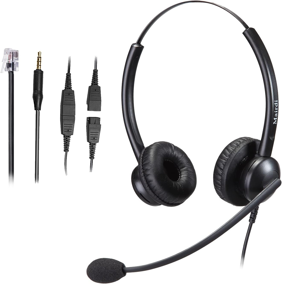 Binaural Telephone Headset with Noise Cancelling Microphone Y2318
