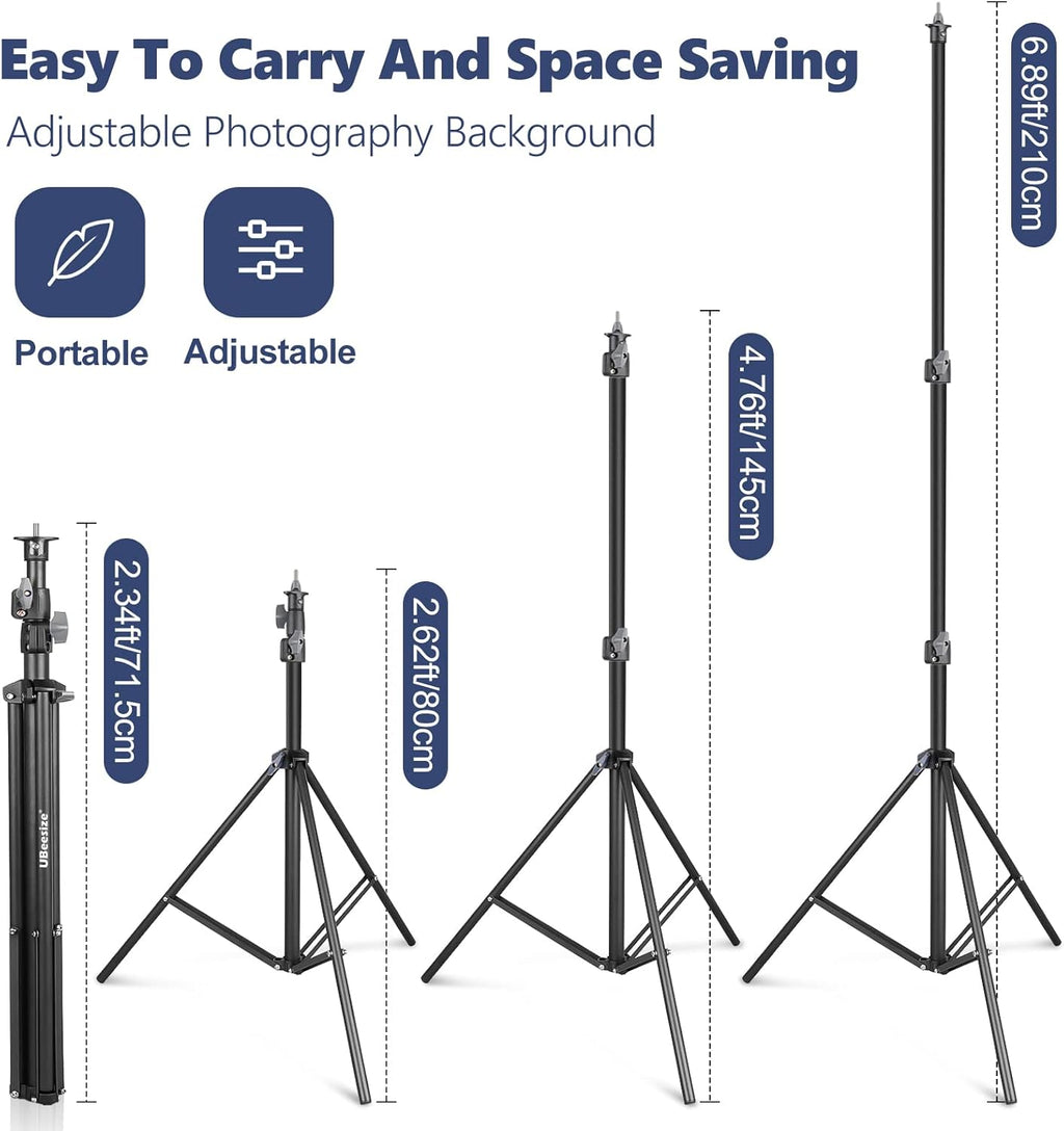 Photo Backdrop Stand System Kit, 7 x 10 ft Adjustable with Clamps, Crossbars, Sandbags, Carrying Bag S600
