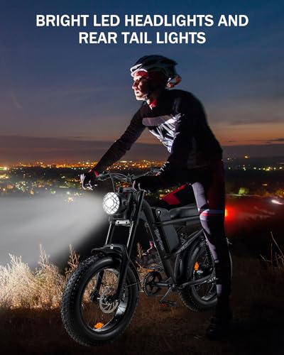 1500W Moped Style Electric Bike, 20 Inch Fat Tire, 6-Layer Full Suspension Ebike, 15.6AH Removable Battery D2615